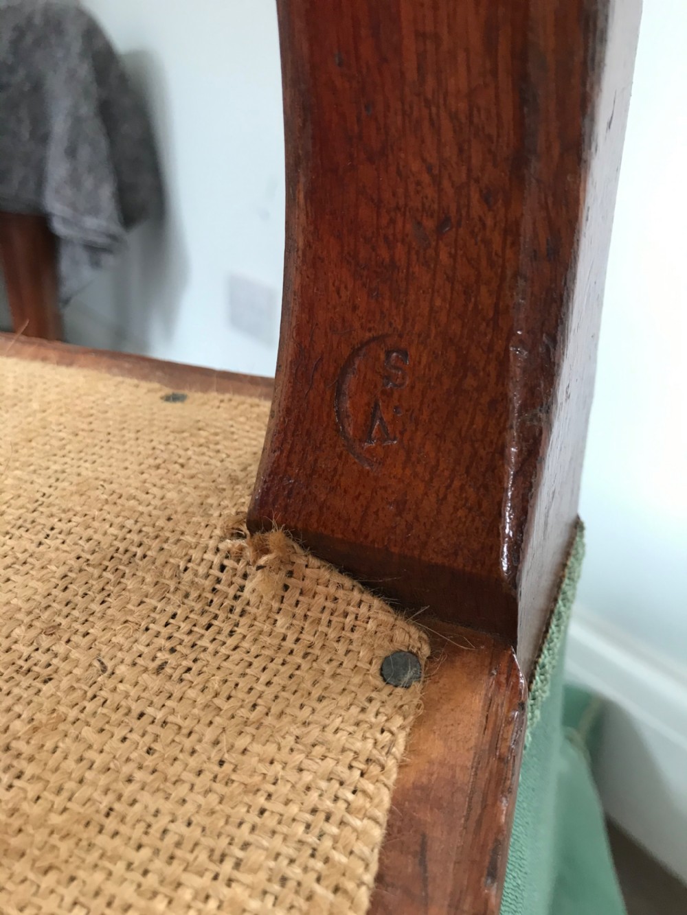 Victorian upholstered Howard style chair by Cornelius V Smith  View V