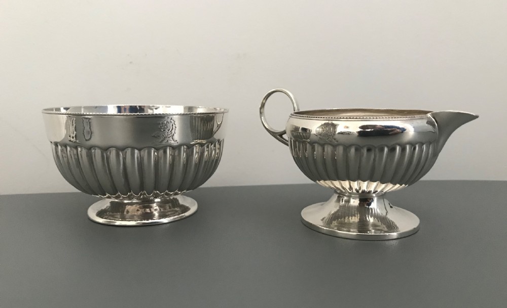 Victorian Solid Silver Sugar & Cream Set
