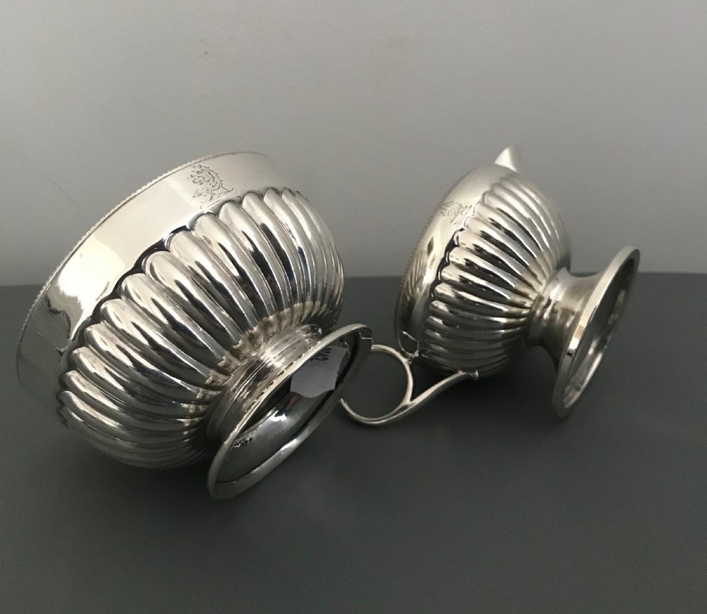Victorian Solid Silver Sugar & Cream Set View IV
