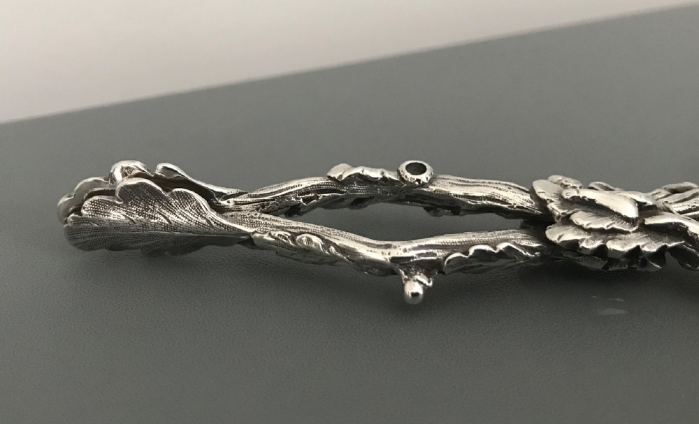 Stunning Victorian Silver Scissor Sugar Tongs, 1857 View II