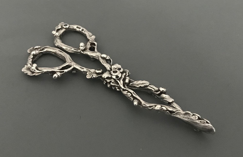 Stunning Victorian Silver Scissor Sugar Tongs, 1857 View III