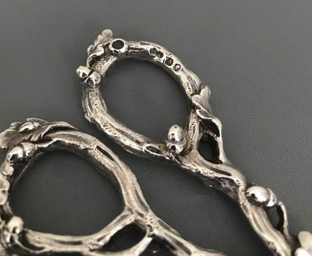 Stunning Victorian Silver Scissor Sugar Tongs, 1857 View IV