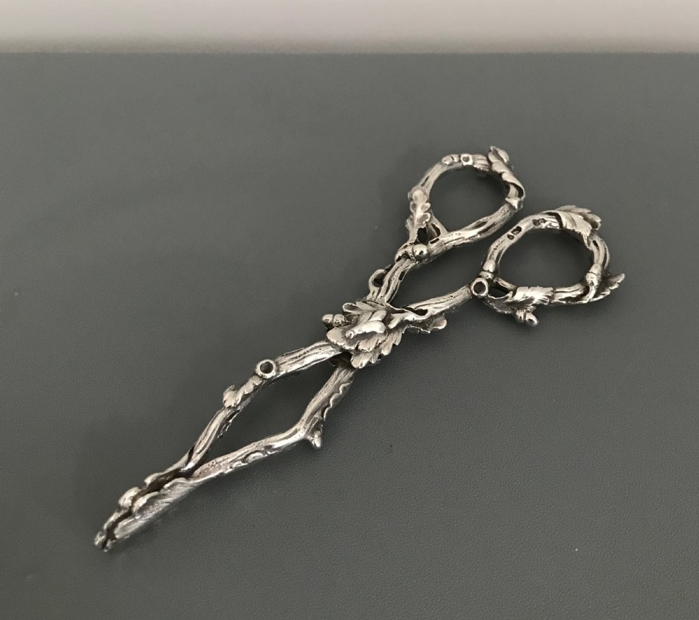 Stunning Victorian Silver Scissor Sugar Tongs, 1857 View V