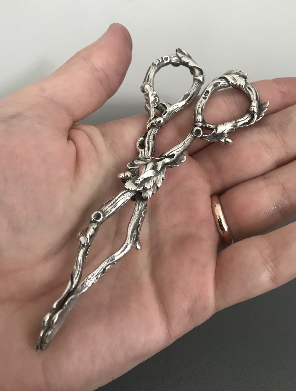 Stunning Victorian Silver Scissor Sugar Tongs, 1857 View VI