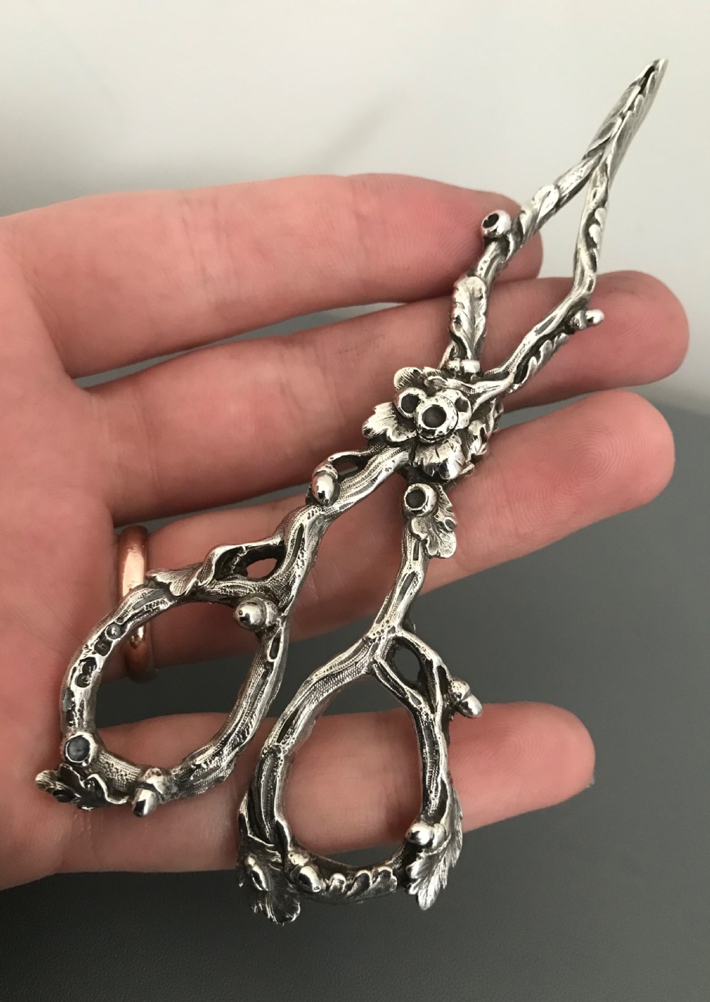 Stunning Victorian Silver Scissor Sugar Tongs, 1857 View VIII