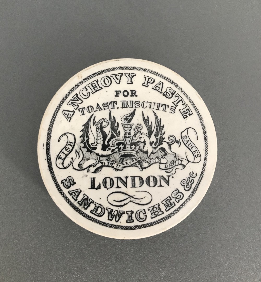 Victorian Anchovy Paste Pot Lid View V
