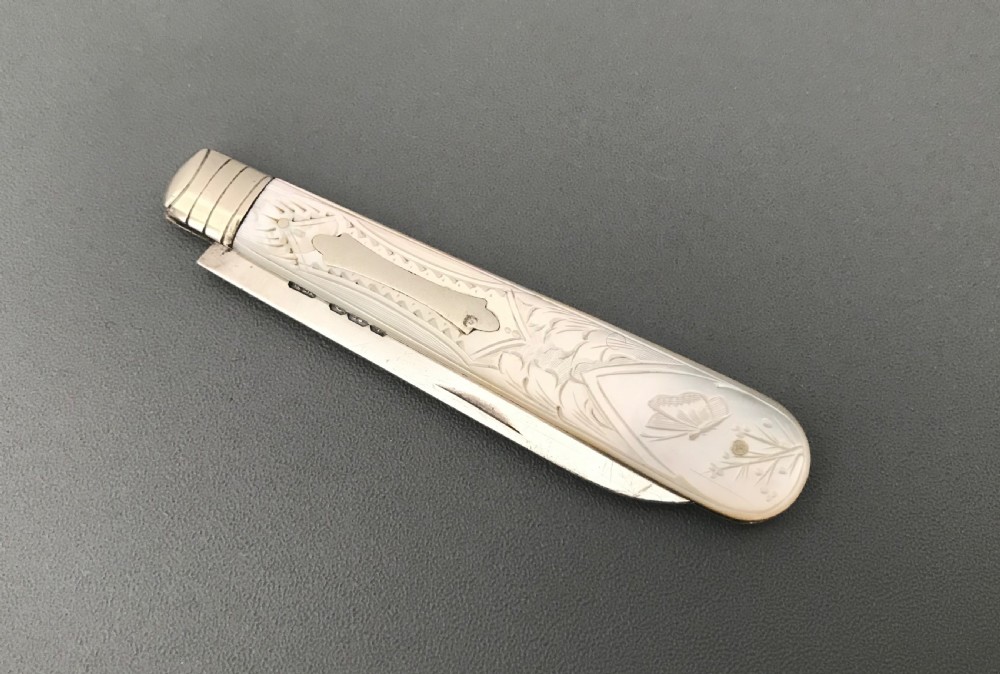George V Silver & Mother of Pearl Fruit Knife 