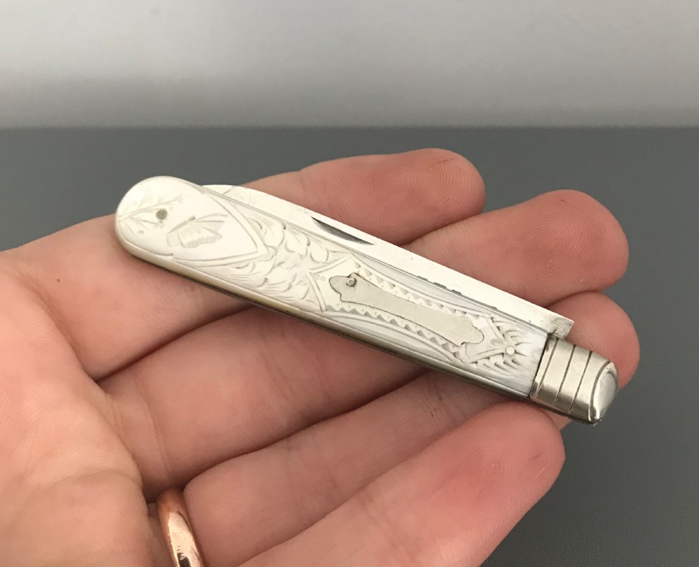 George V Silver & Mother of Pearl Fruit Knife  View II