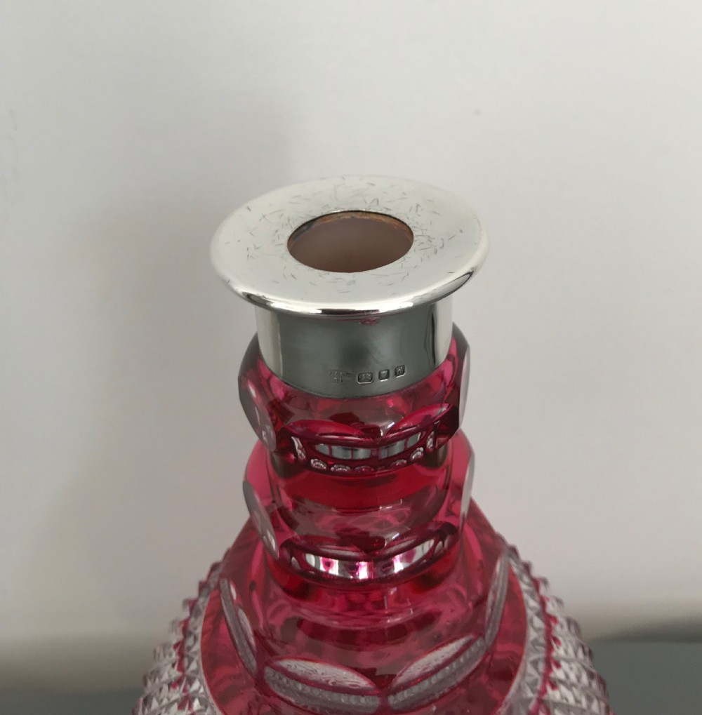 Mid Century Silver & Cut Glass Decanter  View VI