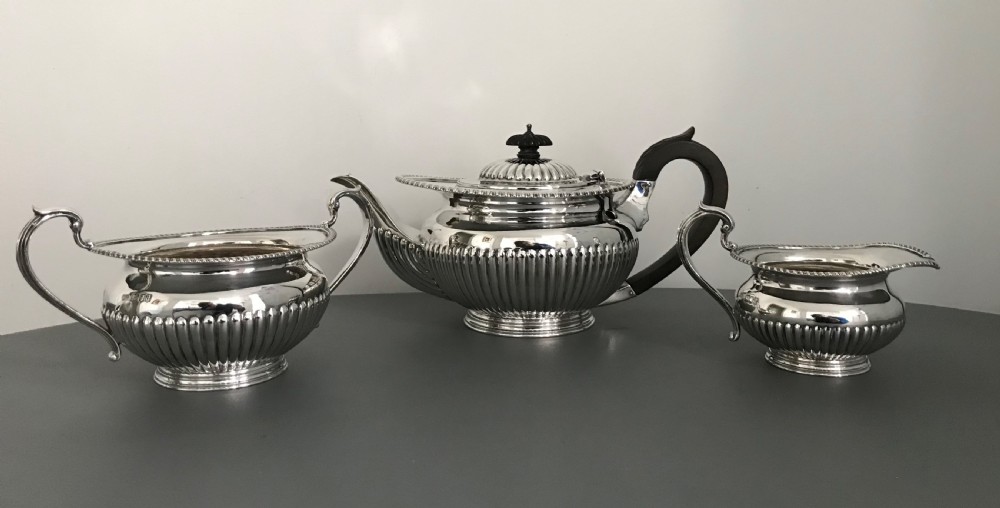 Quality Three Piece Solid Silver Tea Service View II
