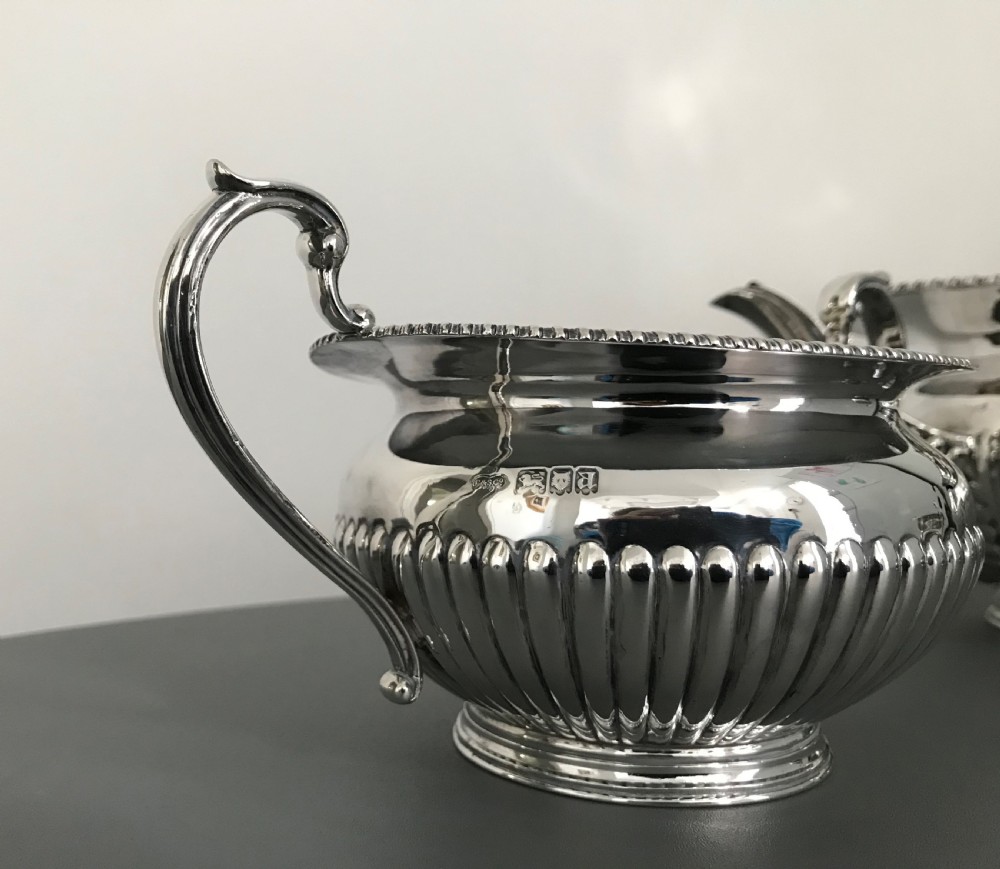Quality Three Piece Solid Silver Tea Service View III