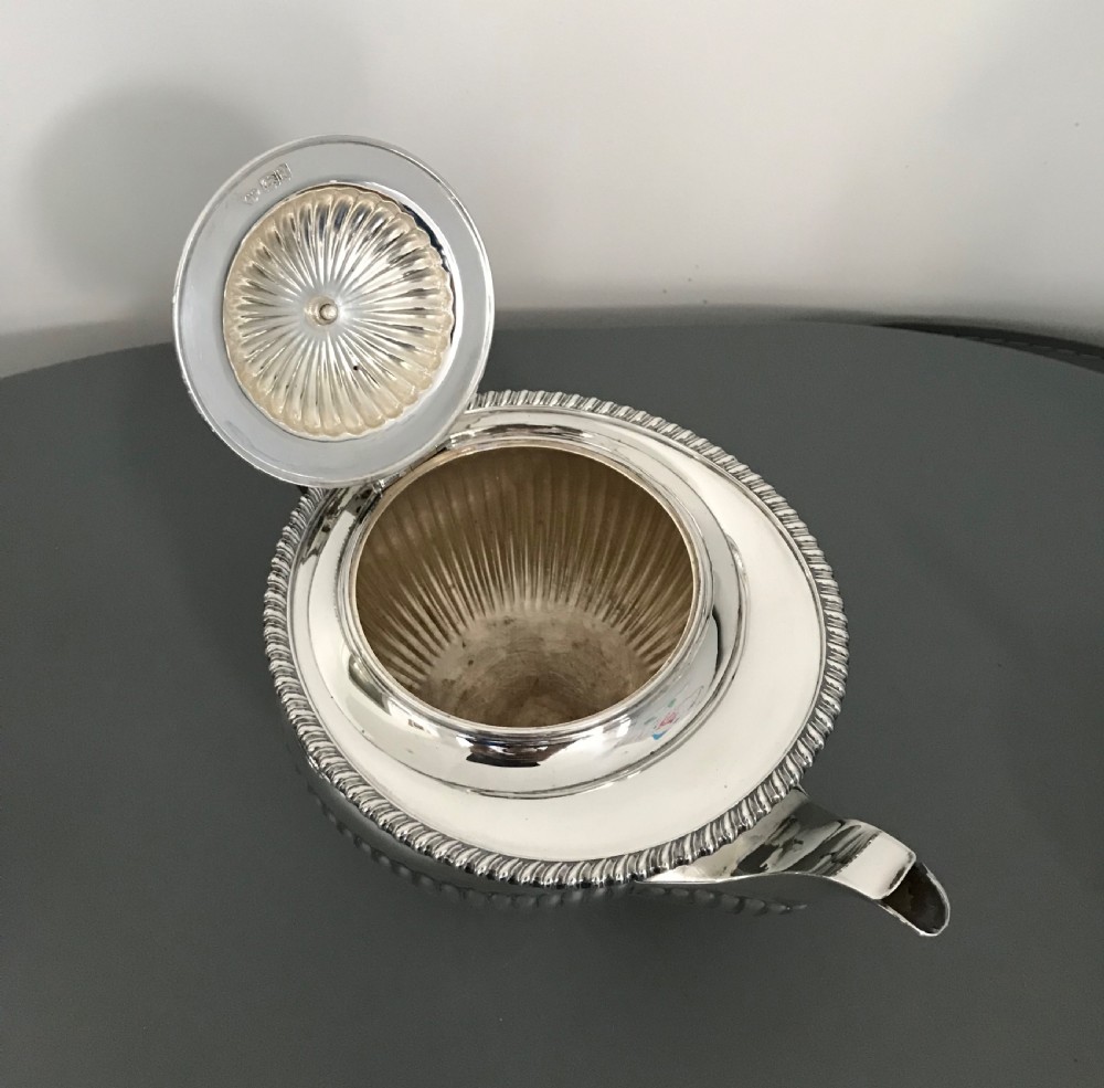 Quality Three Piece Solid Silver Tea Service View VI