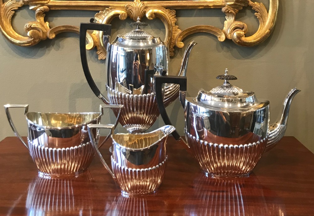 Stunning Victorian Solid Silver Four Piece Tea and Coffee Set Service 