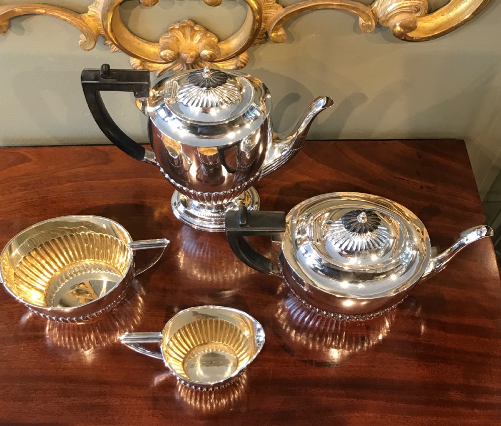 Stunning Victorian Solid Silver Four Piece Tea and Coffee Set Service  View III
