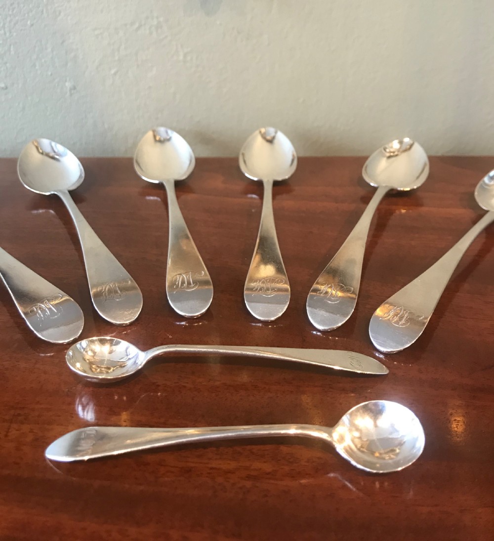 Set of Six George III Scottish Silver Spoons and Matching Salt Spoons, Edinburgh 1799 View IV