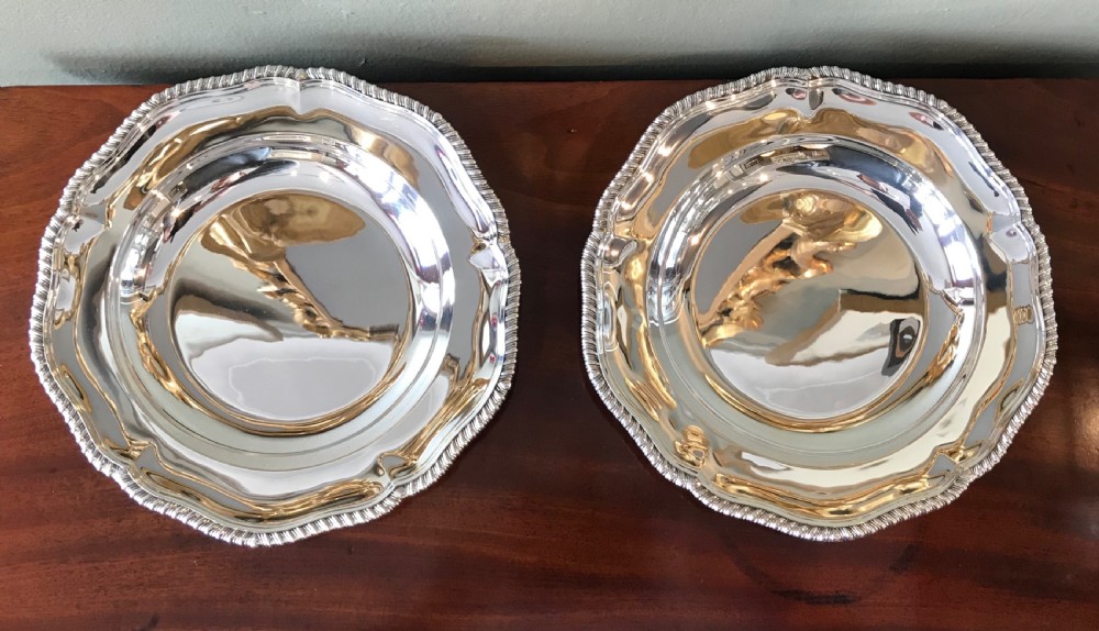 Pair Victorian Silver Dinner Plates by Garrards  View III