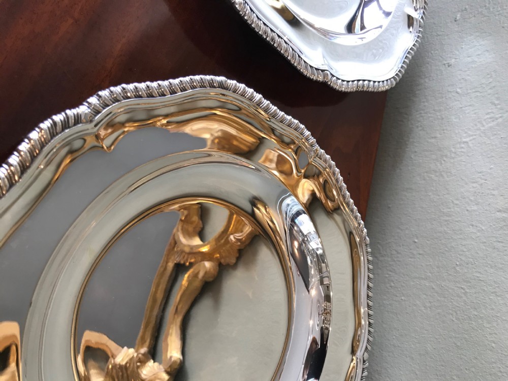 Pair Victorian Silver Dinner Plates by Garrards  View VI
