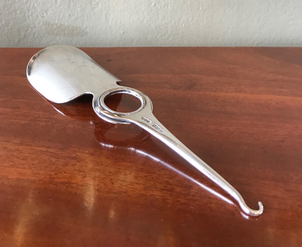 Unusual Edwardian Silver Shoe Horn Button Hook Combination View IV