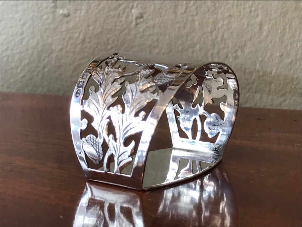 Good Edwardian Scottish Inspired Solid Silver Napkin Ring View III