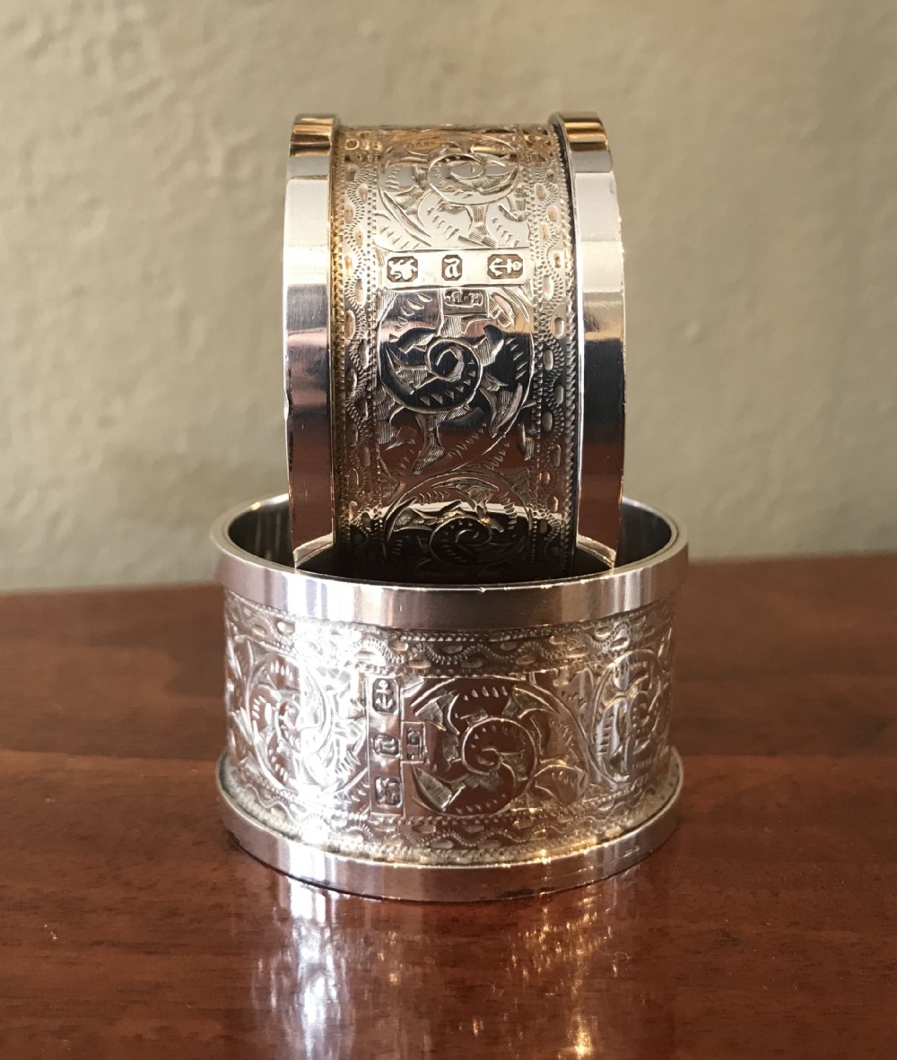 Pair of Victorian Solid Silver Napkin Rings