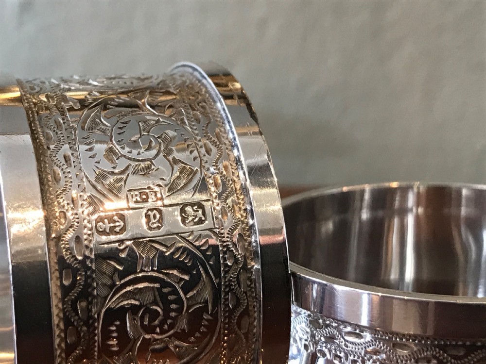 Pair of Victorian Solid Silver Napkin Rings View IV
