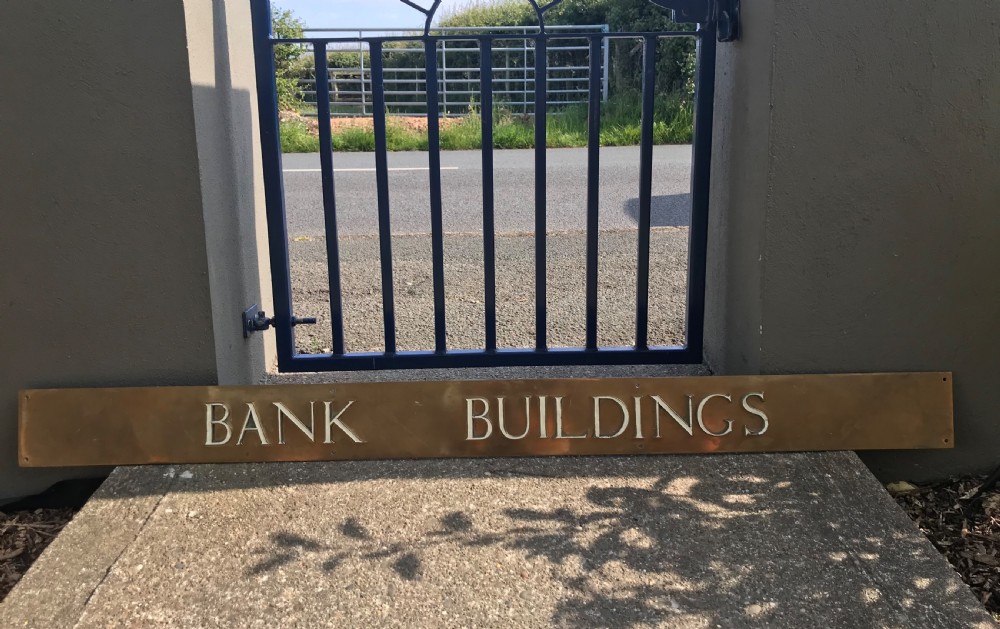 Large Brass & Enamel Sign