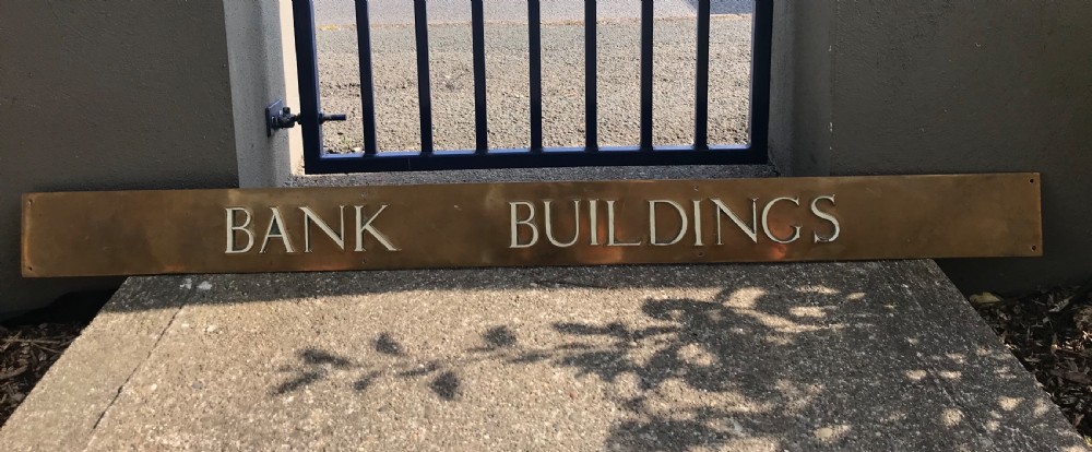 Large Brass & Enamel Sign View II