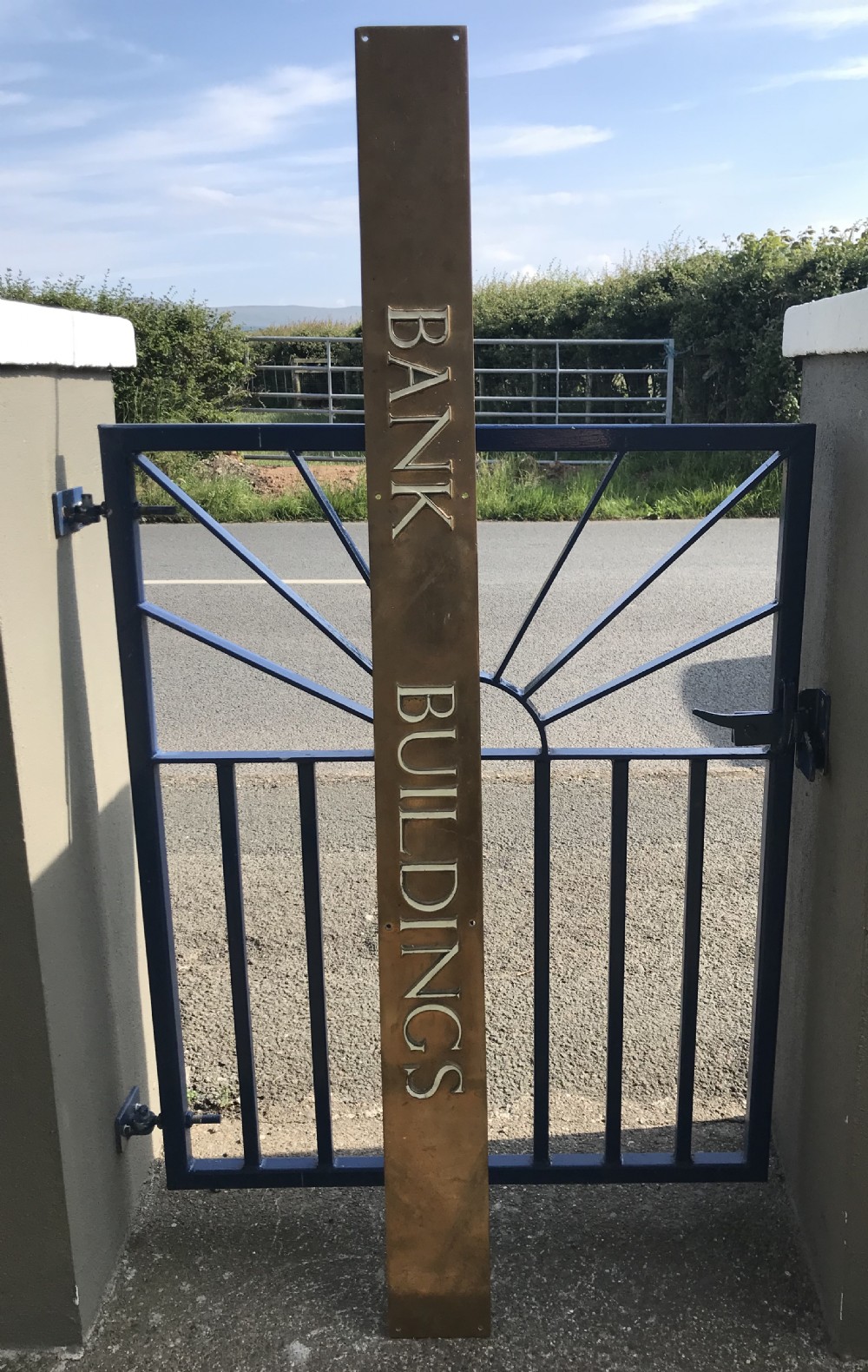 Large Brass & Enamel Sign View III