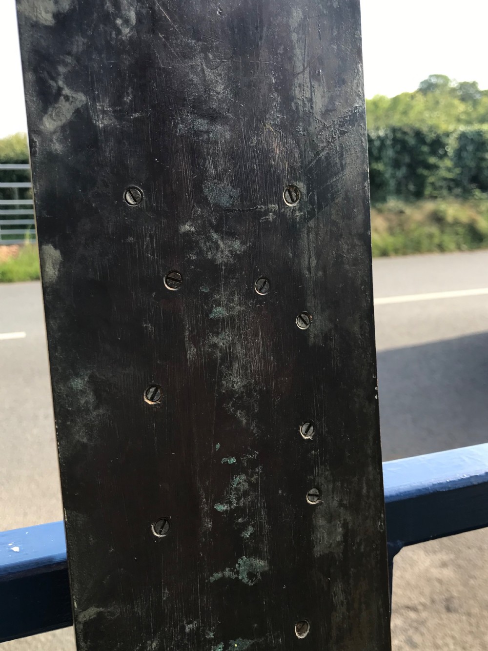 Large Brass & Enamel Sign View V