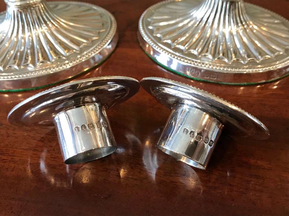 Pair Victorian Solid Silver Candlesticks  View VI