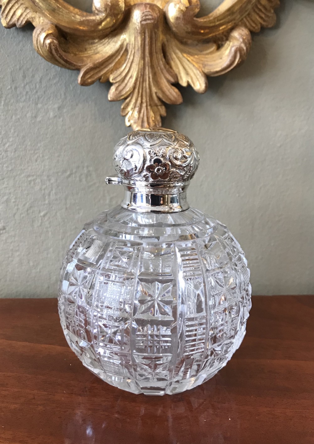 Quality Victorian Silver and Glass Scent Perfume Bottle