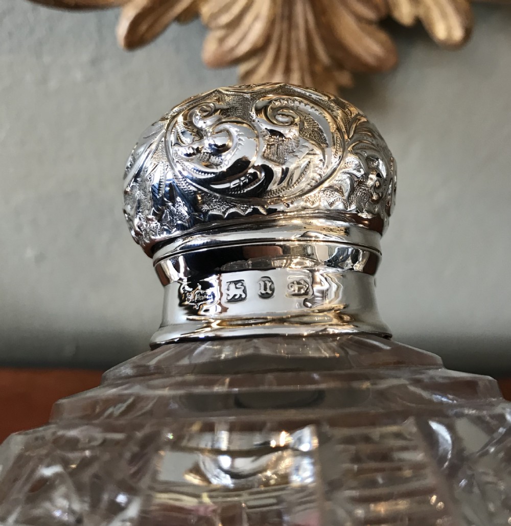Quality Victorian Silver and Glass Scent Perfume Bottle View II