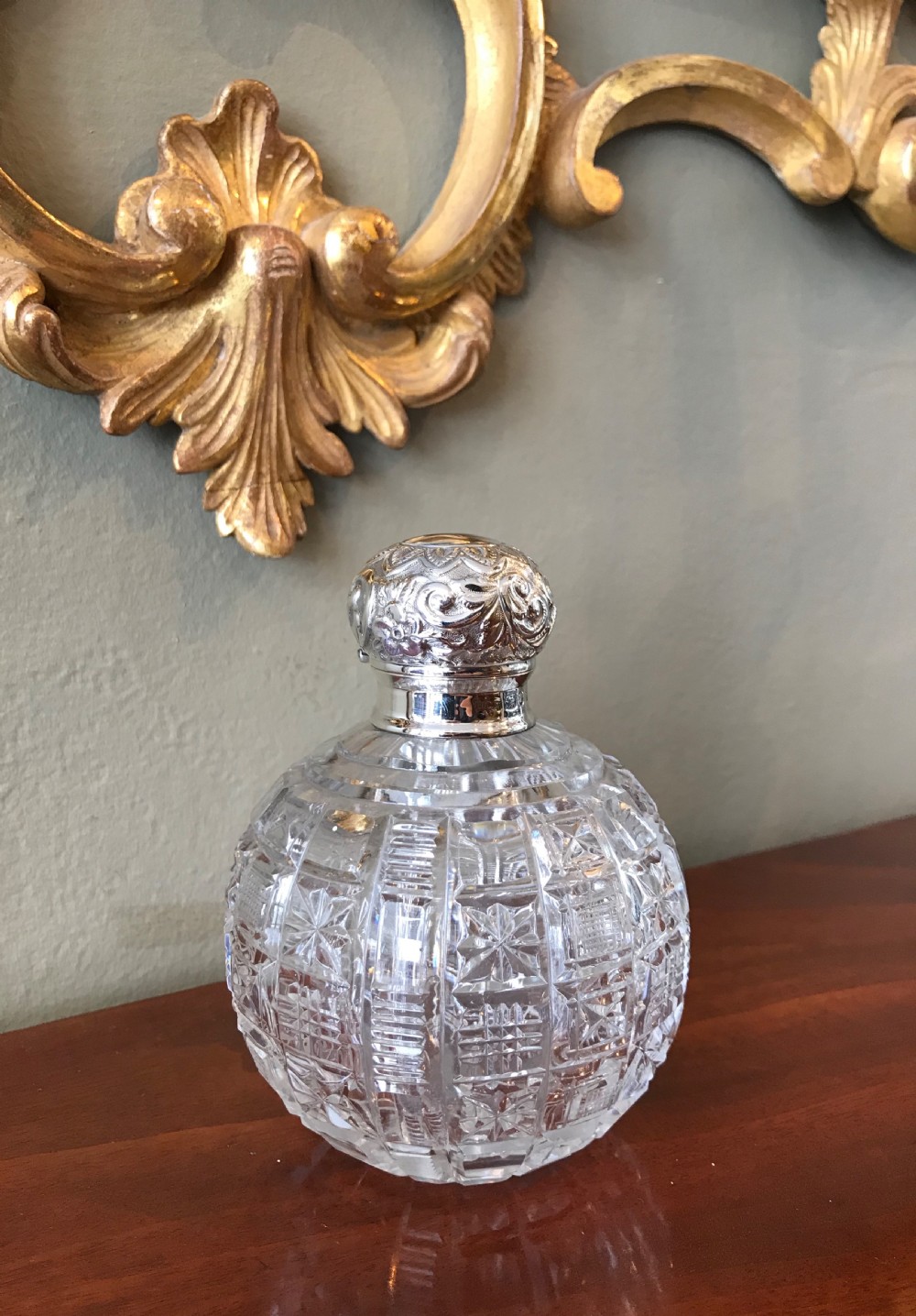 Quality Victorian Silver and Glass Scent Perfume Bottle View IV