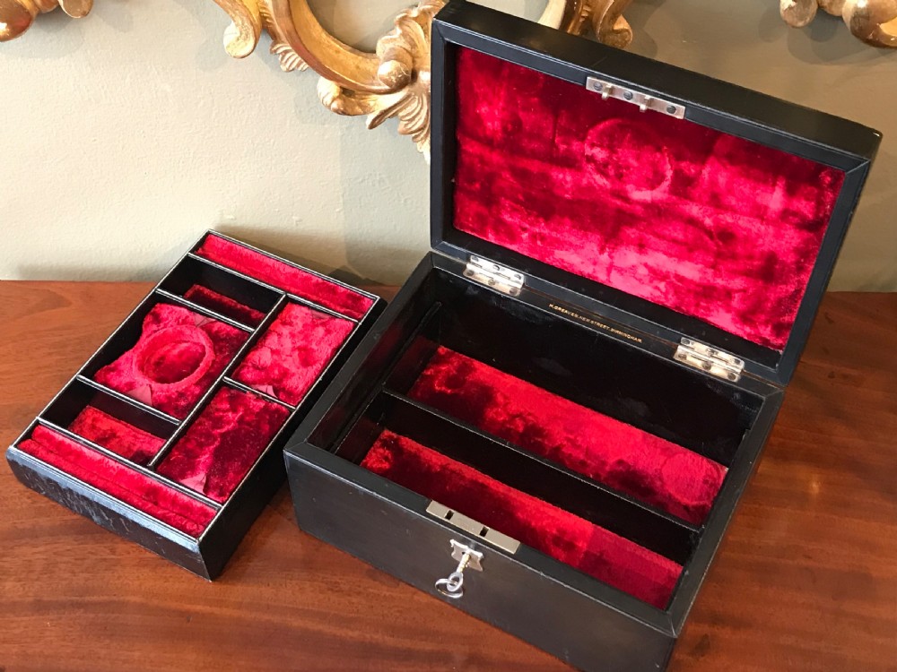 Victorian Leather Jewellery Box by H. Greaves