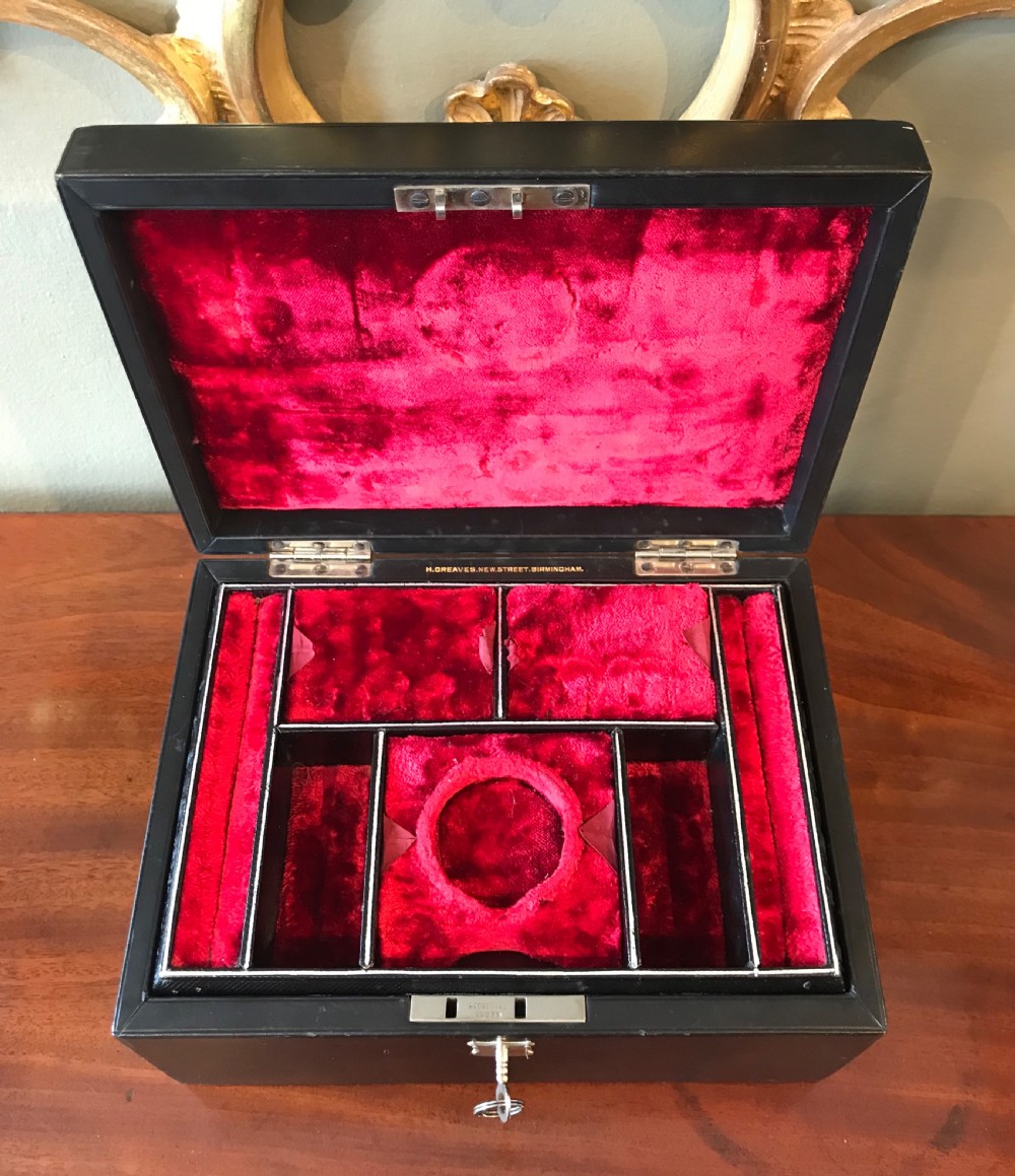 Victorian Leather Jewellery Box by H. Greaves View VI