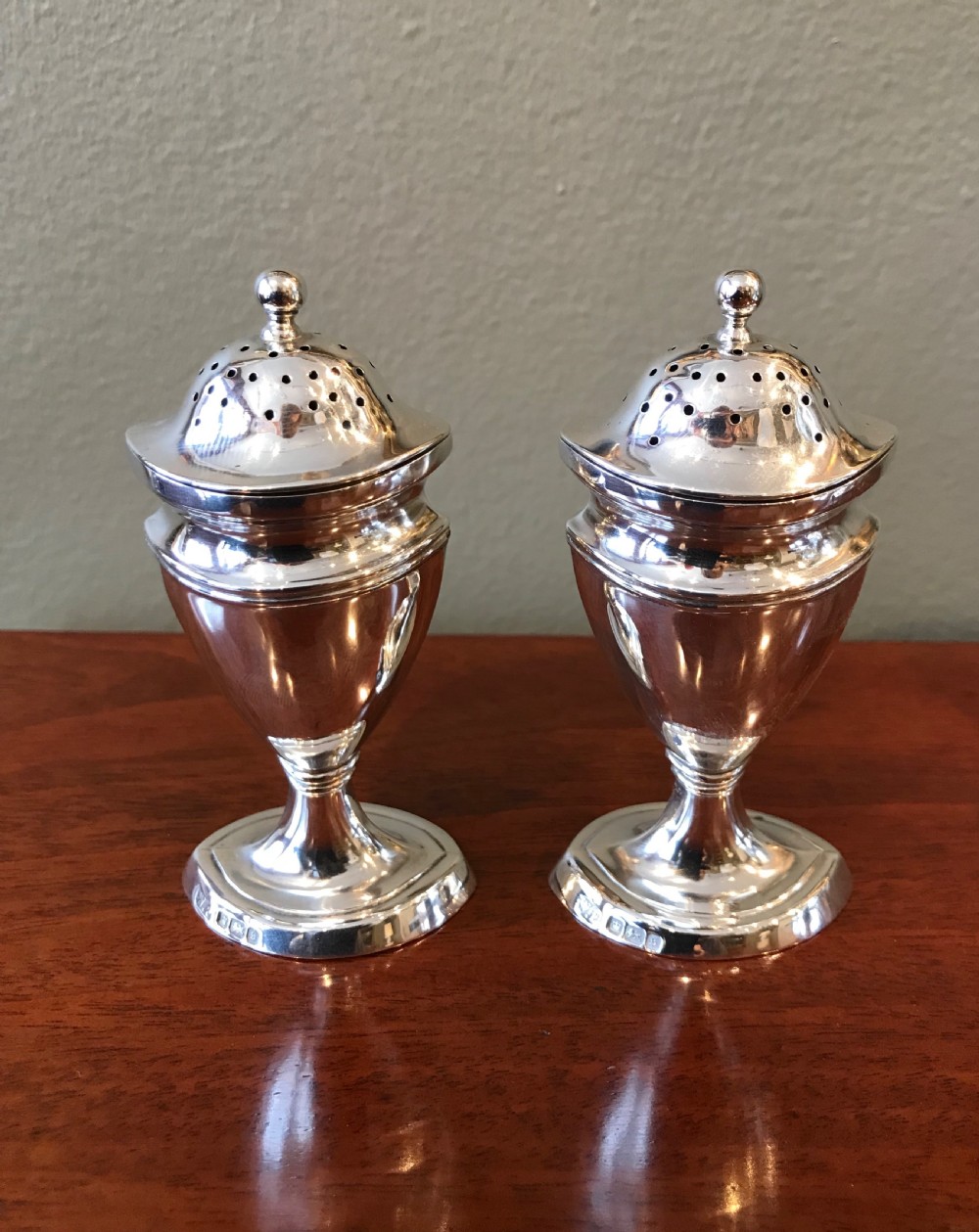 Pair of Edwardian Solid Silver Pepperettes, 1910
