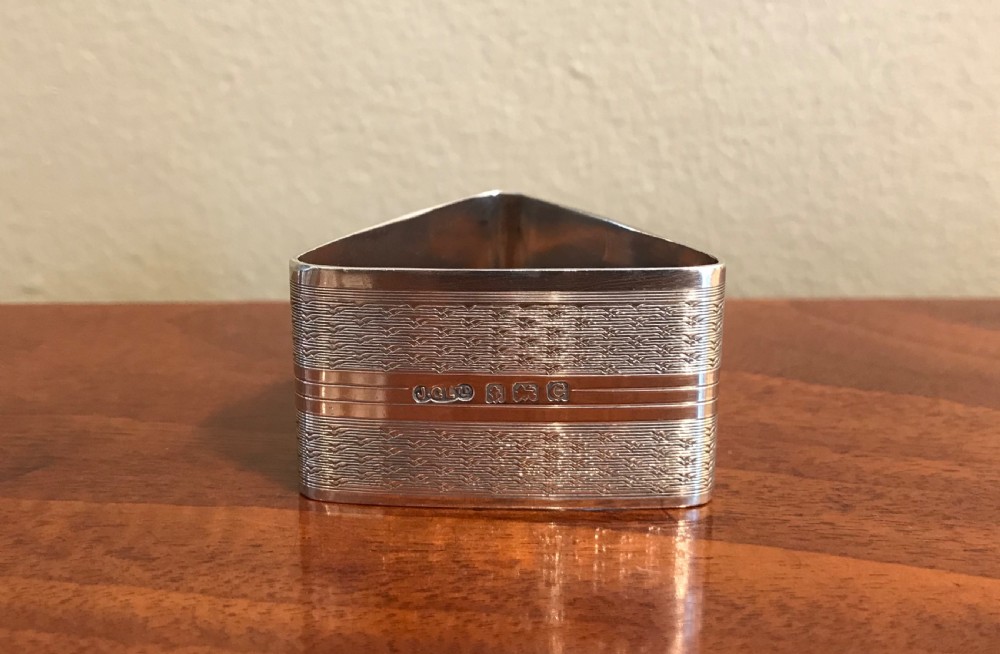 Unusual George V Silver Napkin Ring View II