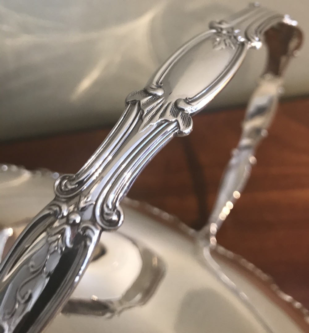 Large George V Solid Silver Swing Handle Fruit Basket, 1924 View VIII
