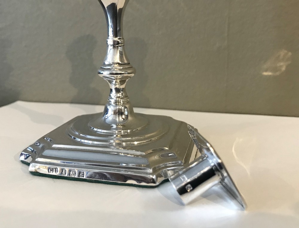 Edwardian Solid Silver Taperstick by George Unite View V