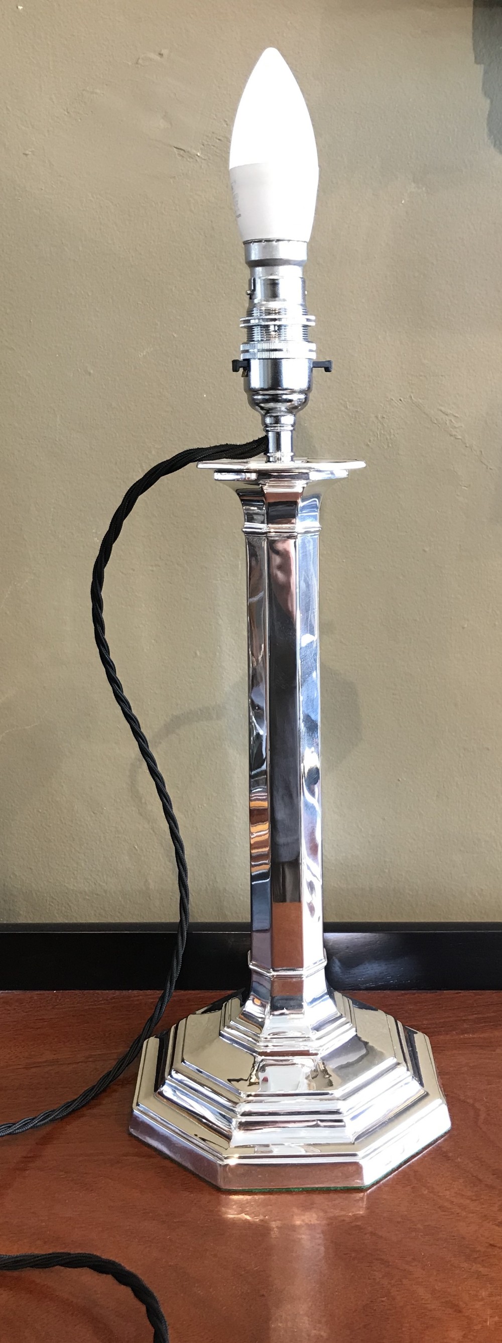 Scottish Edwardian Solid Silver Lamp by Hamilton & Inches, 1908