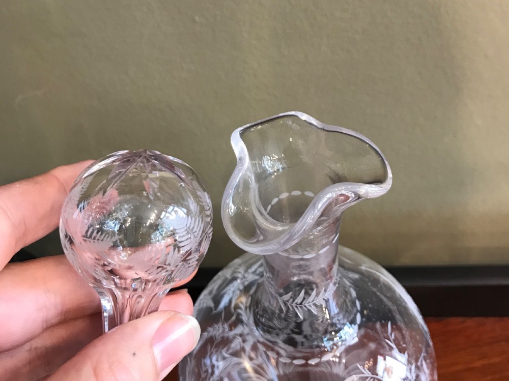 Edwardian Etched Glass Decanter View IV