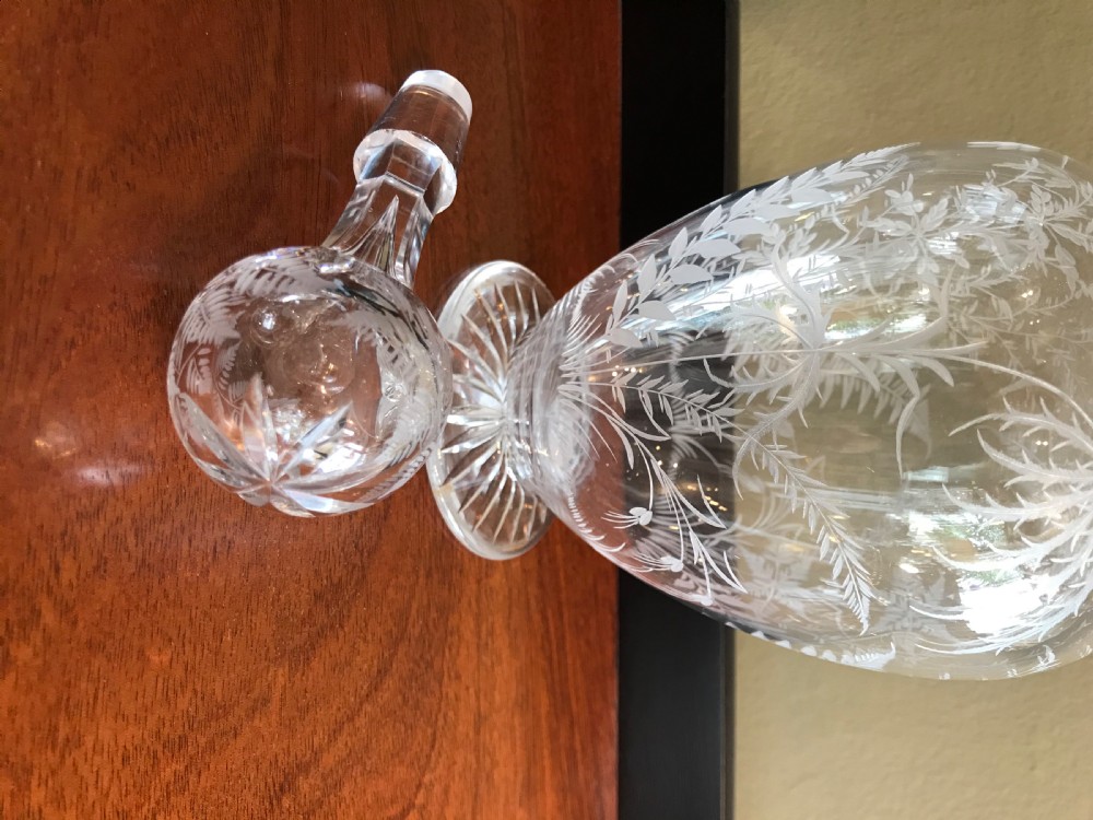 Edwardian Etched Glass Decanter View V