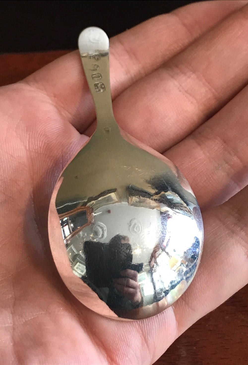 Quality George III silver caddy spoon, 1788 View IV