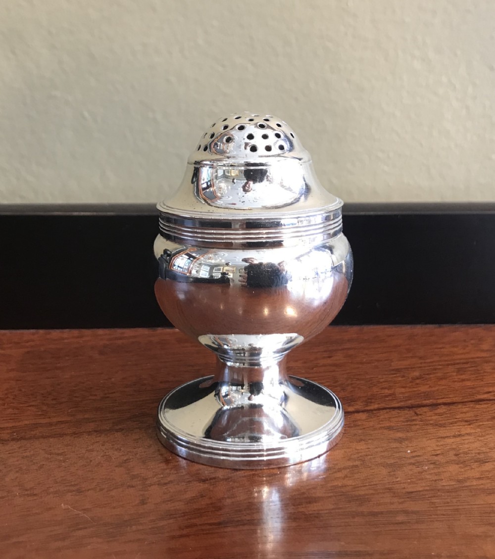 Wonderful George III silver pepper pot
