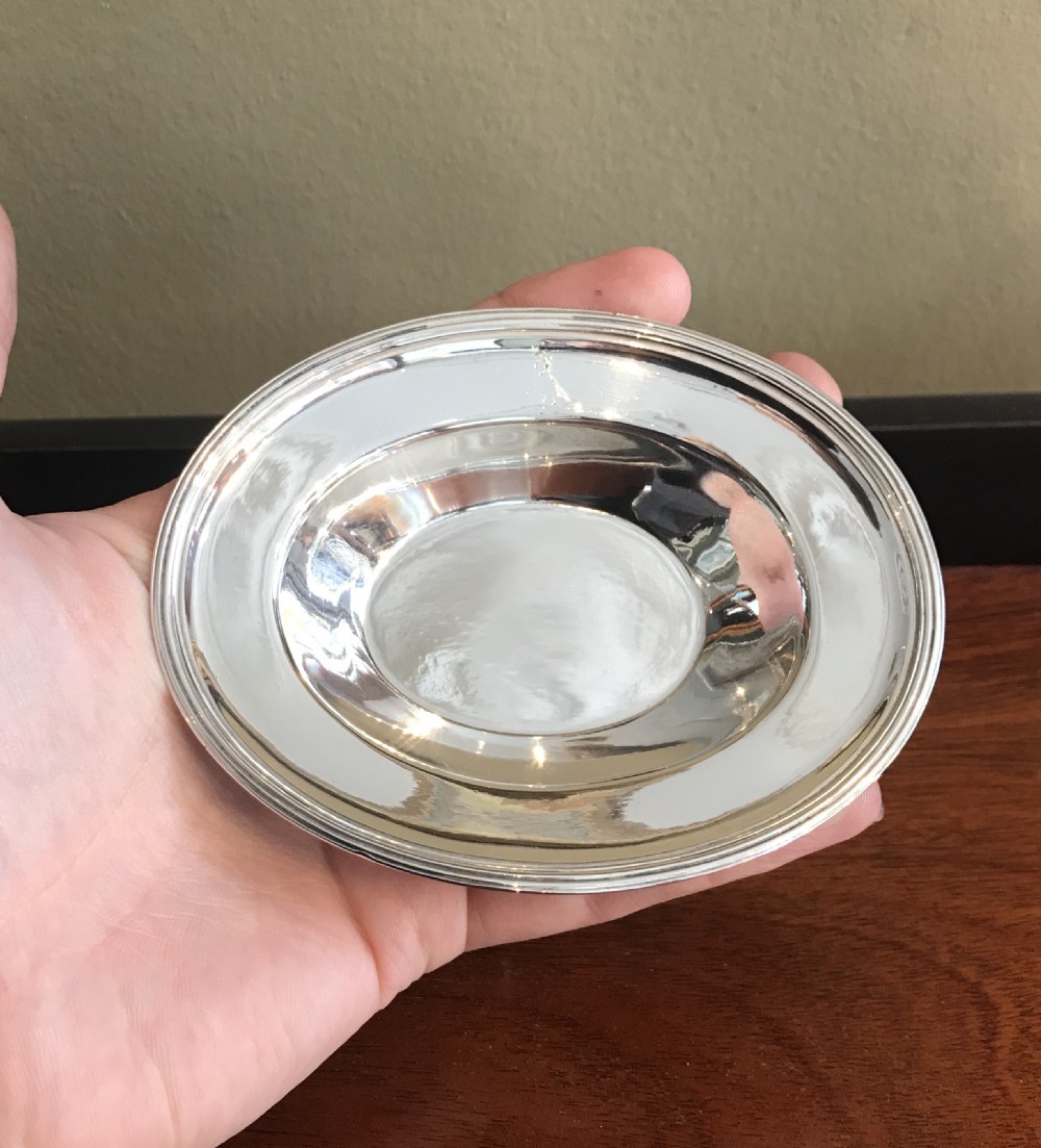 George III solid silver salt dish by Hennell View II