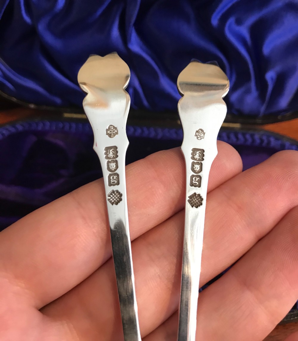 A wonderful pair of Edwardian Silver Jam or Preserve Spoons View VI