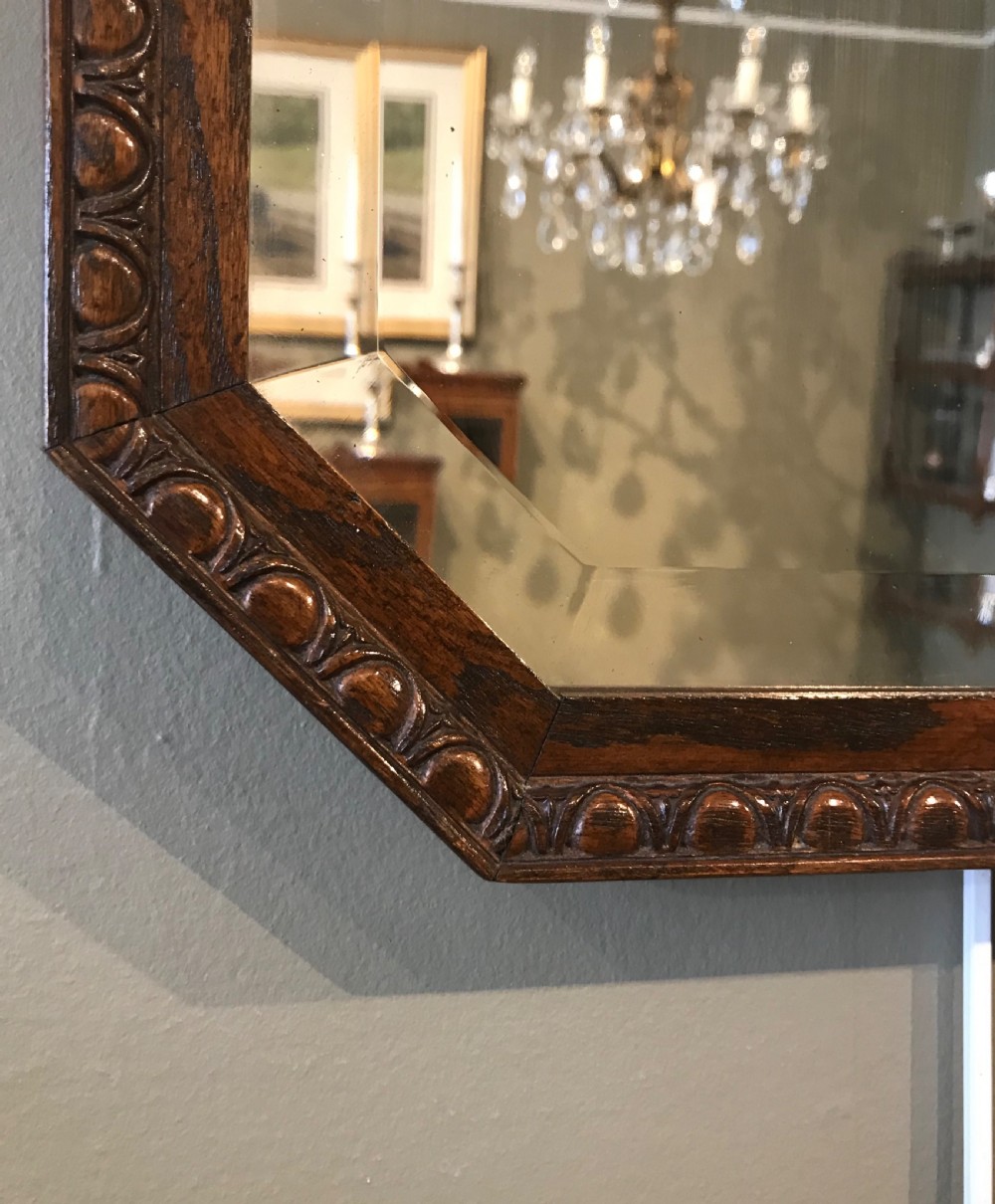 1930s oak wall mirror  View II