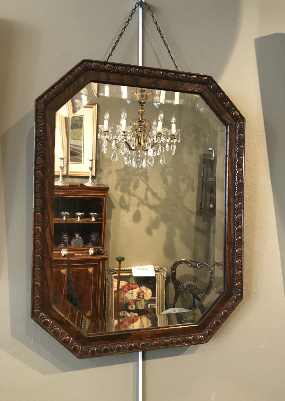 1930s oak wall mirror  View III