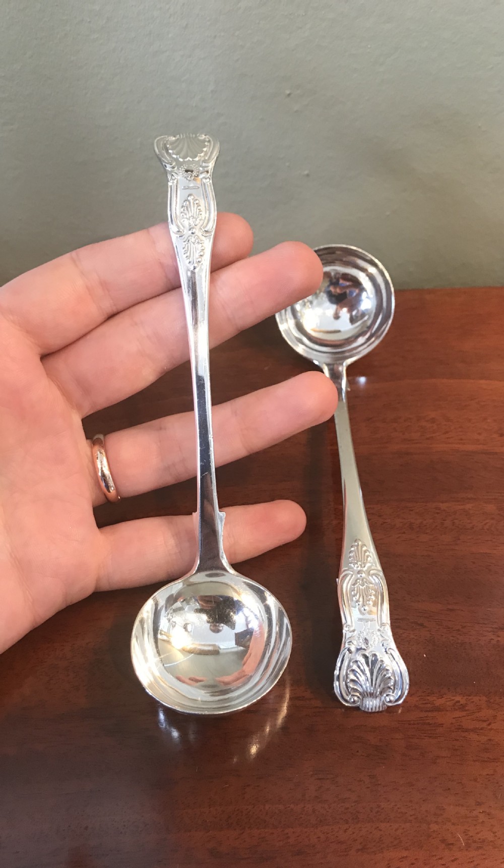 Quality Pair of Victorian Silver Toddy Ladles