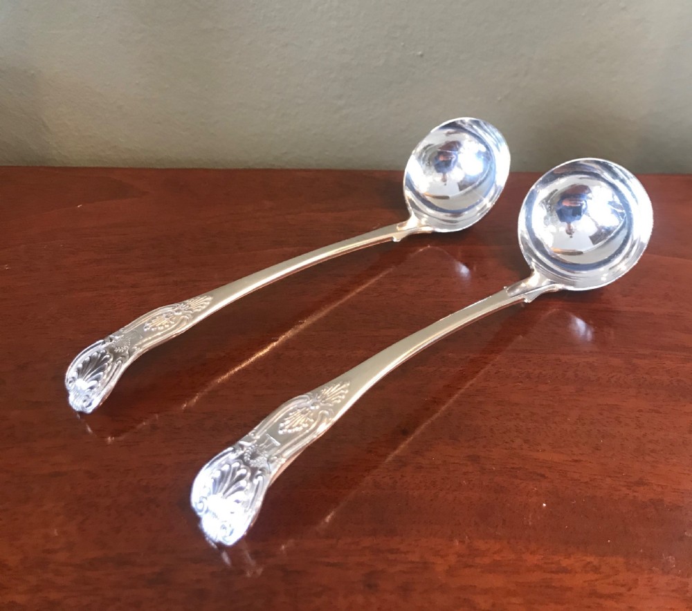 Quality Pair of Victorian Silver Toddy Ladles View II